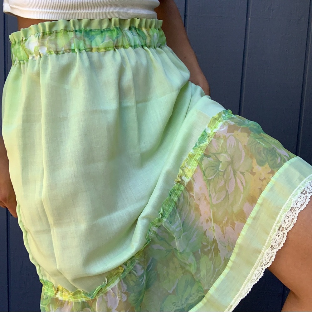 Vintage reworked curtain skirt